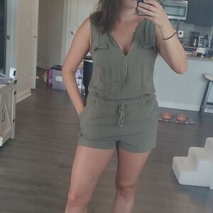 Olive Green Sleeveless Romper